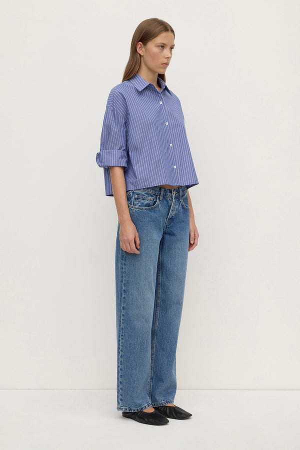 Anais Stripe Cropped Shirt