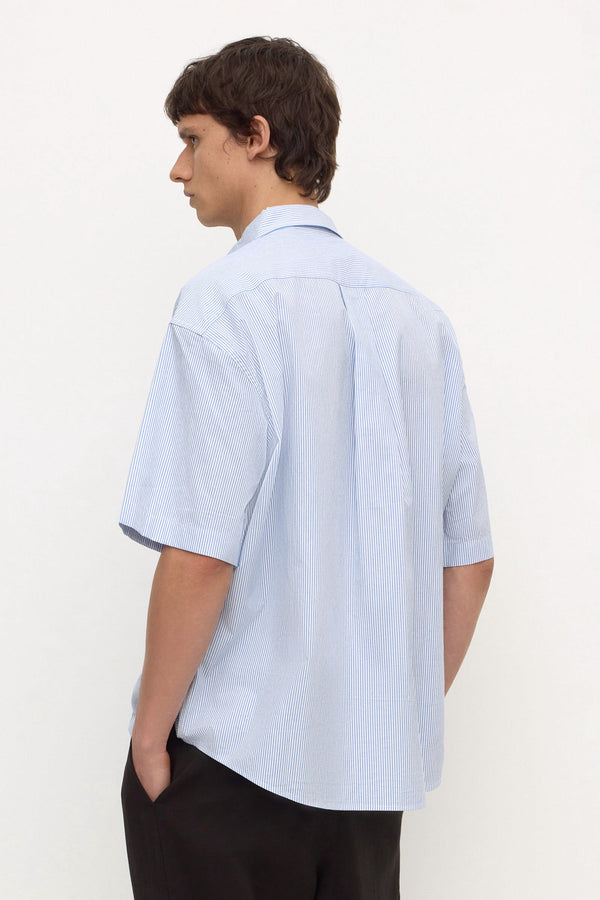 Aron Poplin Stripe Short Sleeve Shirt