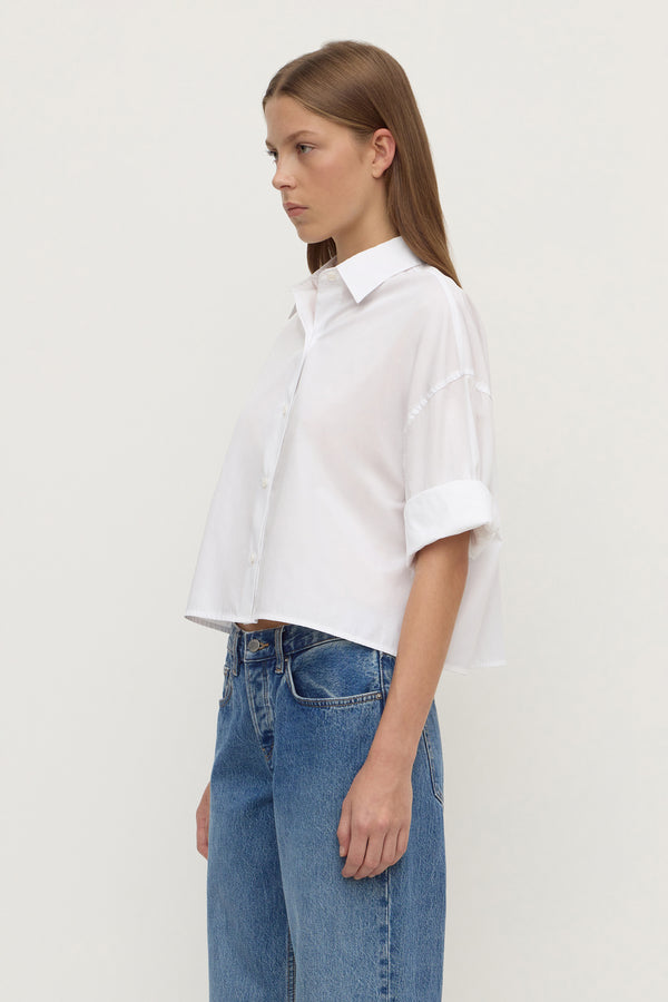 Aurora Cropped Poplin Shirt