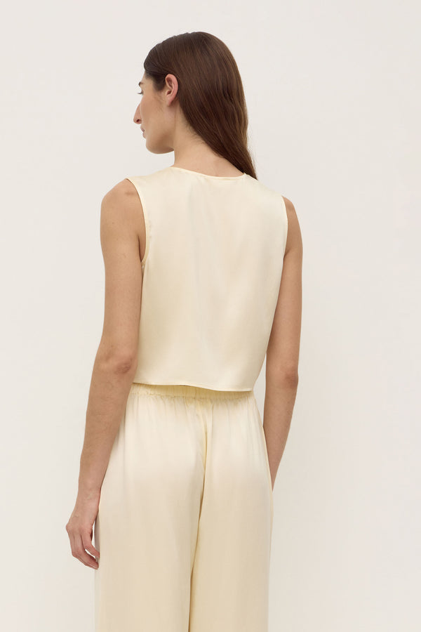 Beal Silk Tie Front Top