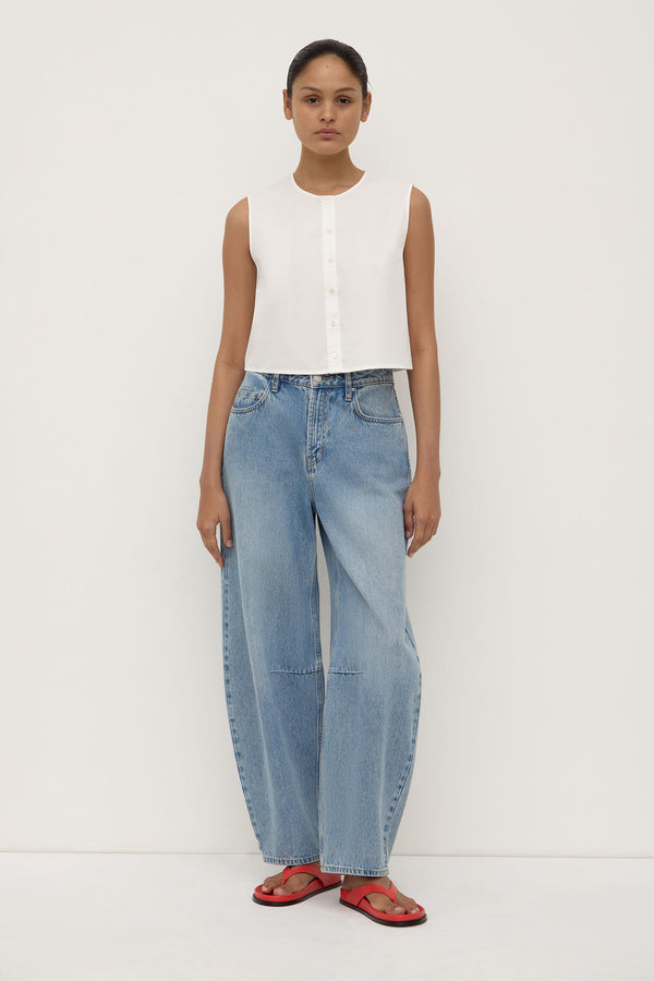 Cherri Button Front Top