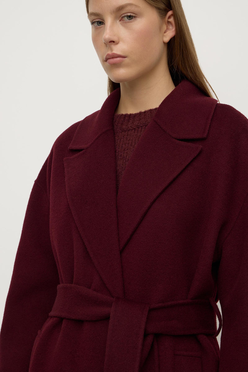 Womens Ivy Wool Coat Merlot | Assembly Label – Assembly Label