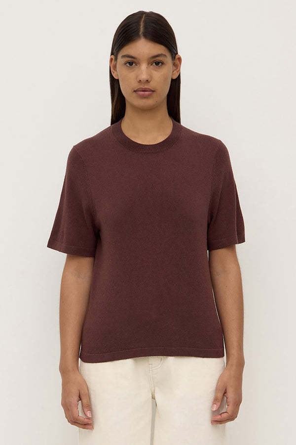 June Silk Knit Tee Espresso-3