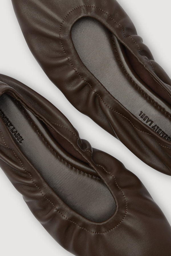 Marion Leather Ballet Flat Walnut-3