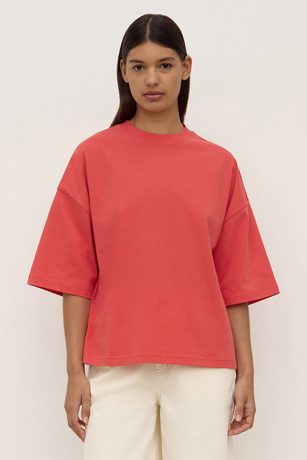 Max Cotton Oversized Tee Washed Chilli-2