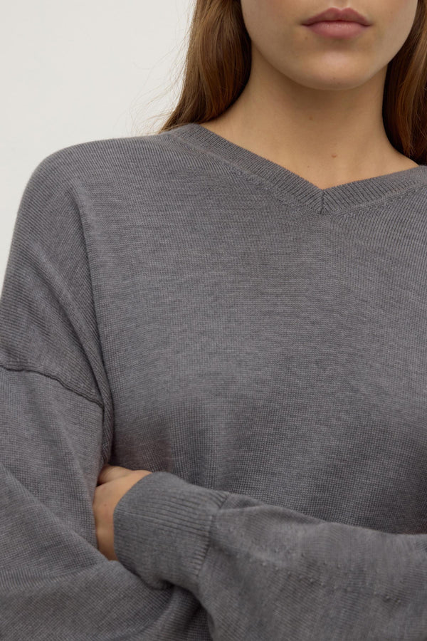 Mira_V_Neck_Sweater_Dark_Grey_Marle_1591