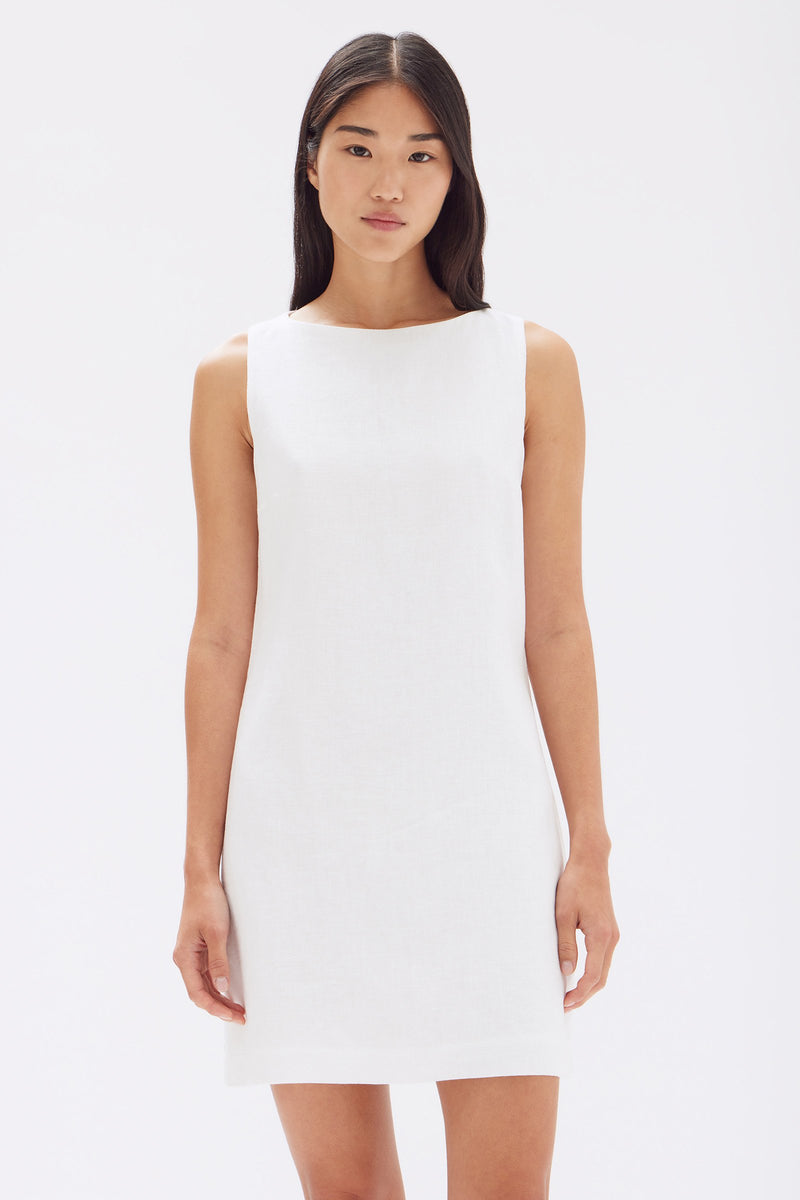 Womens Nadine Linen Mini Dress White | Assembly Label – Assembly Label ...