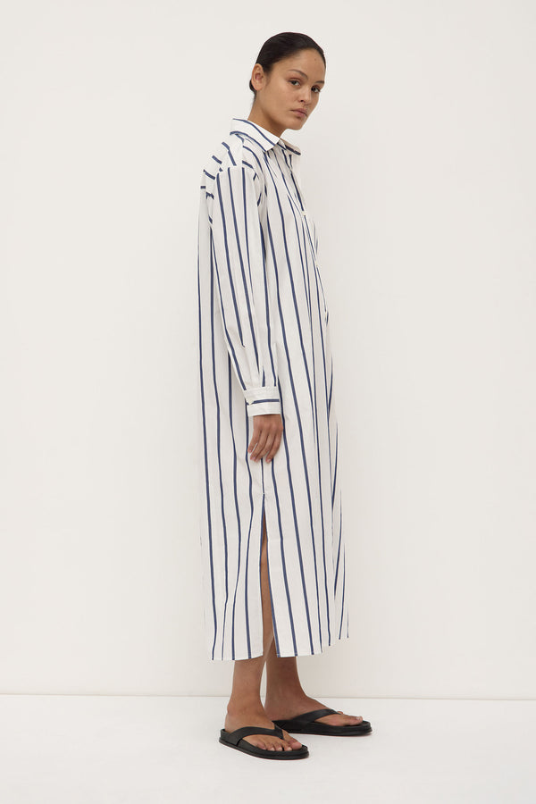 Nara_Stripe_Shirt_Dress_White_True_Navy_0531