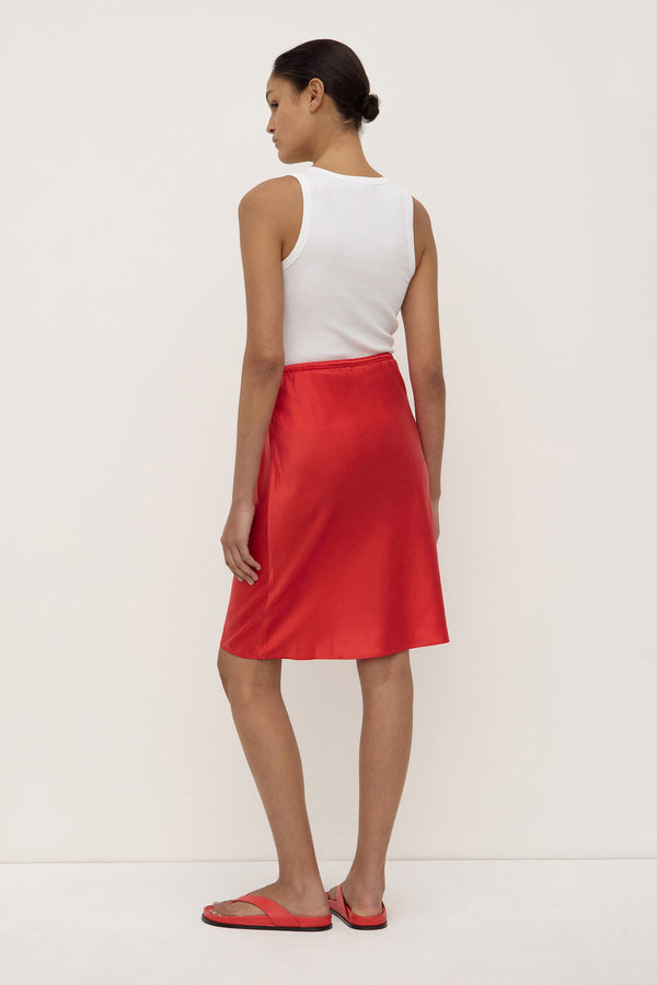 Pippa_Silk_Knee_Length_Skirt_Chilli_2078