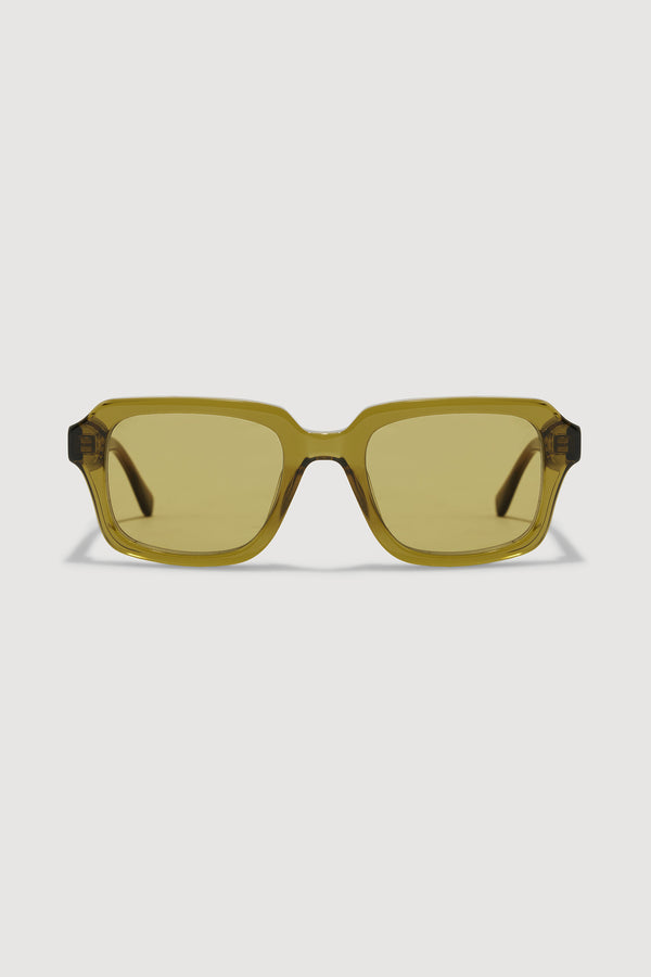 Retro Square Frame Olive Crystal