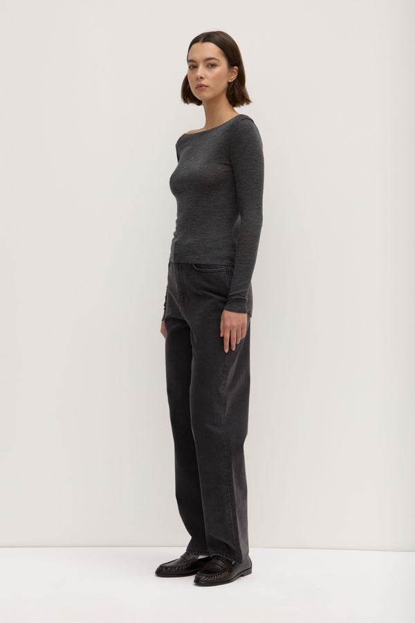 Shannon Wool Bateau Long Sleeve Top