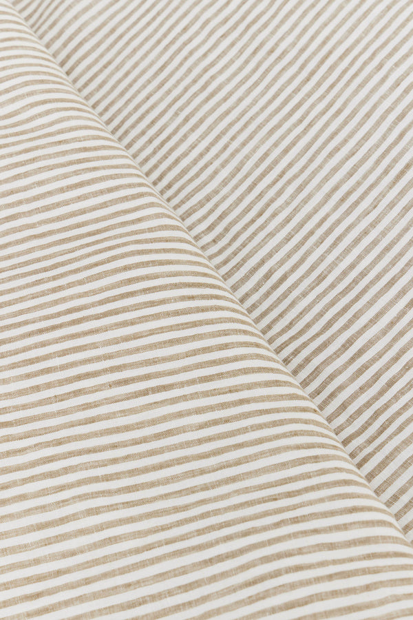 Linen Duvet Cover Olive Stripe