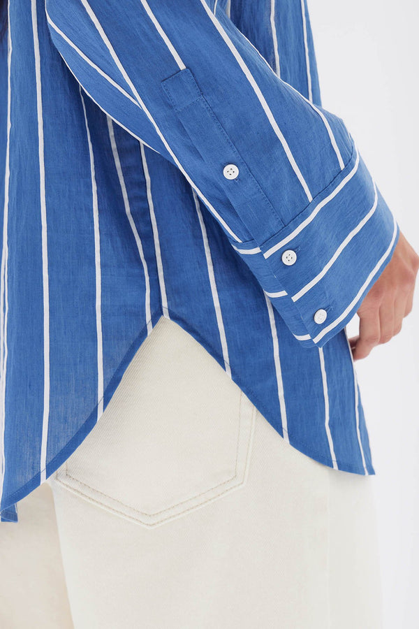 Ayla Embroidery Shirt - Blue