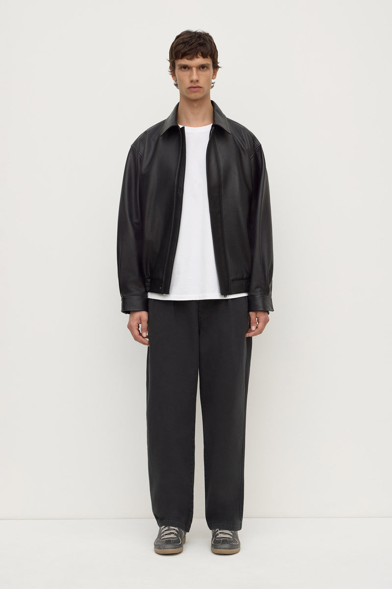 Mens Bank Leather Jacket Black | Assembly Label – Assembly Label ...