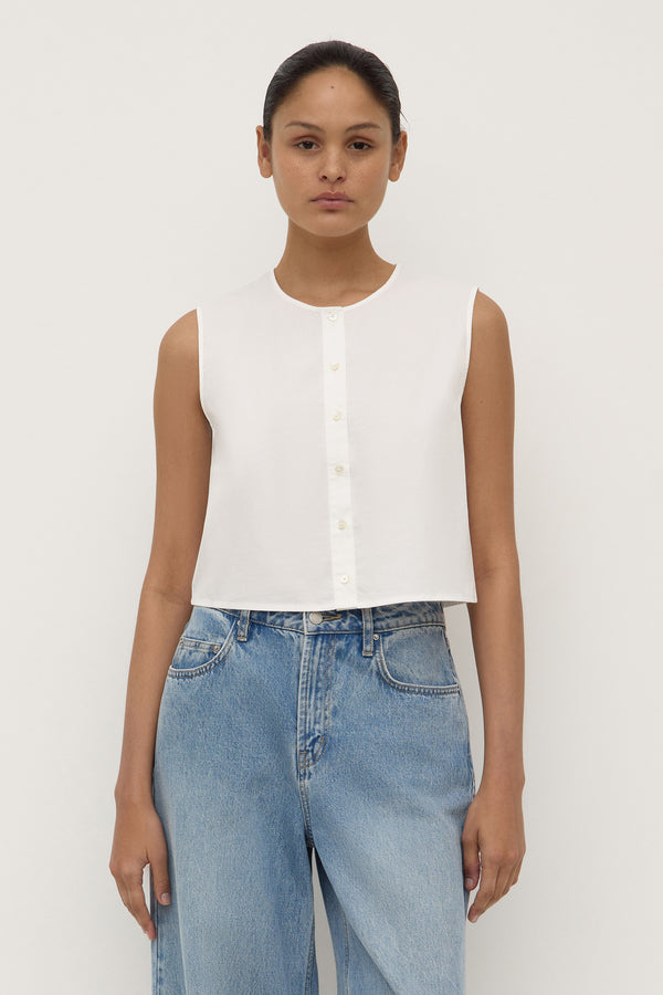 Cherri Button Front Top