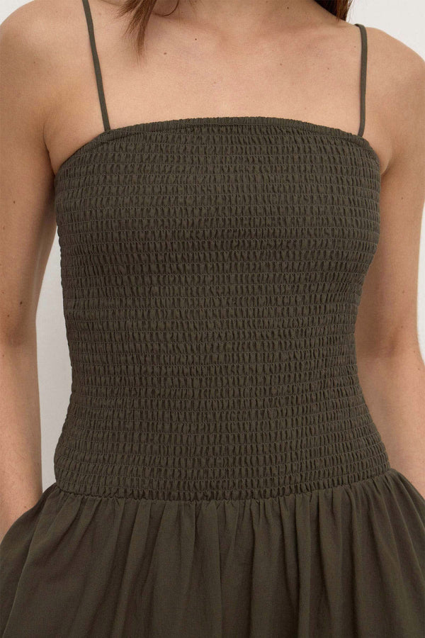 Connie_Cotton_Shirred_Dress_Dark_Military_0388