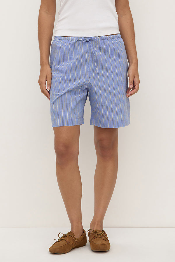Erina Stripe Short Blue White Stripe-1