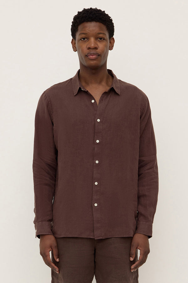Everyday Mens Linen Long Sleeve Shirt Ganache-1
