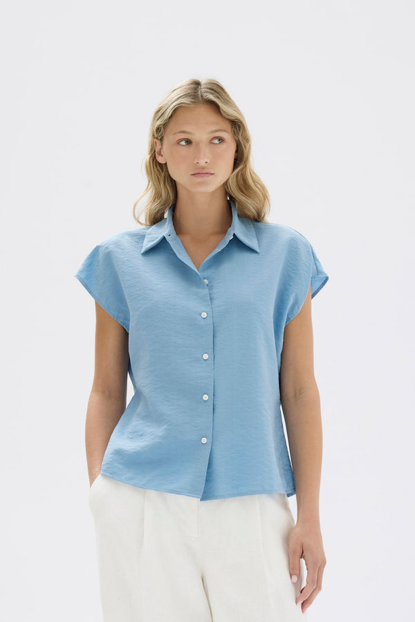 Heather Silk Short Sleeve Shirt