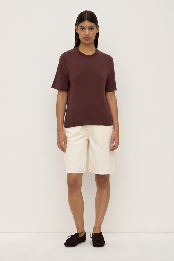 June Silk Knit Tee Espresso-4
