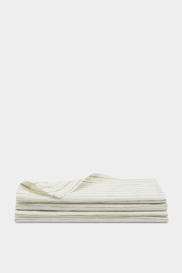 Linen Napkins Olive Pinstripe