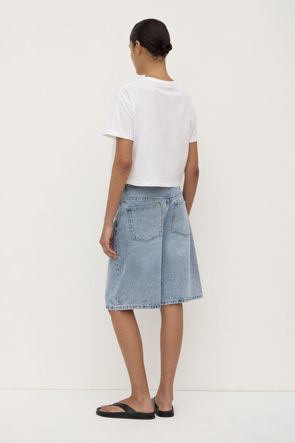 Loose Fit Long Denim Short