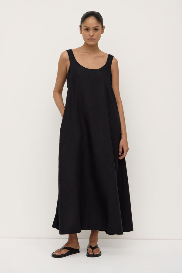 Maree_Linen_Midi_Dress_Black_0098