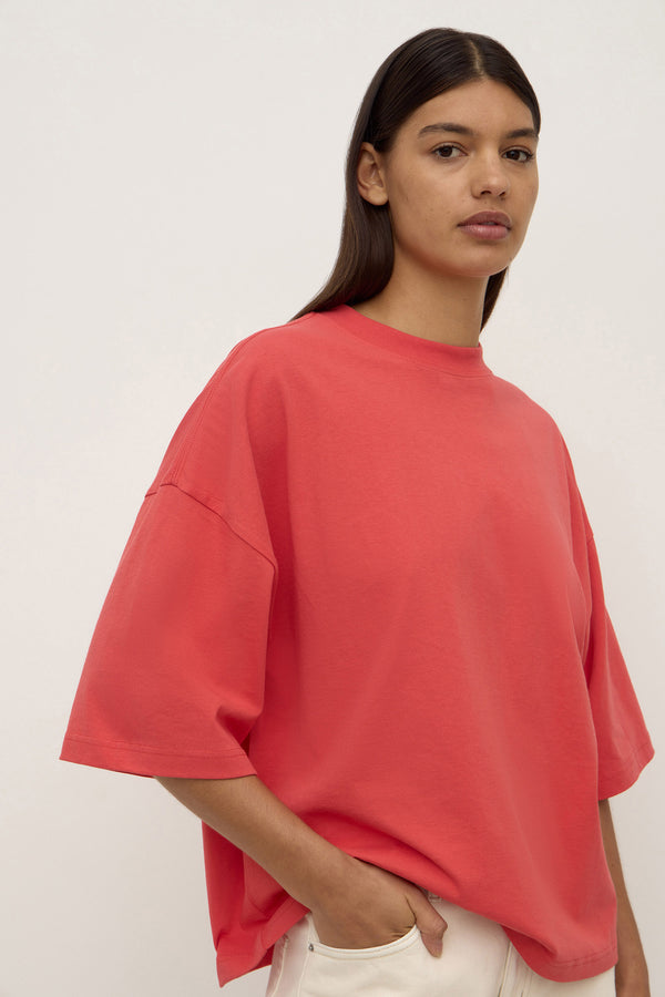 Max Cotton Oversized Tee Washed Chilli-7