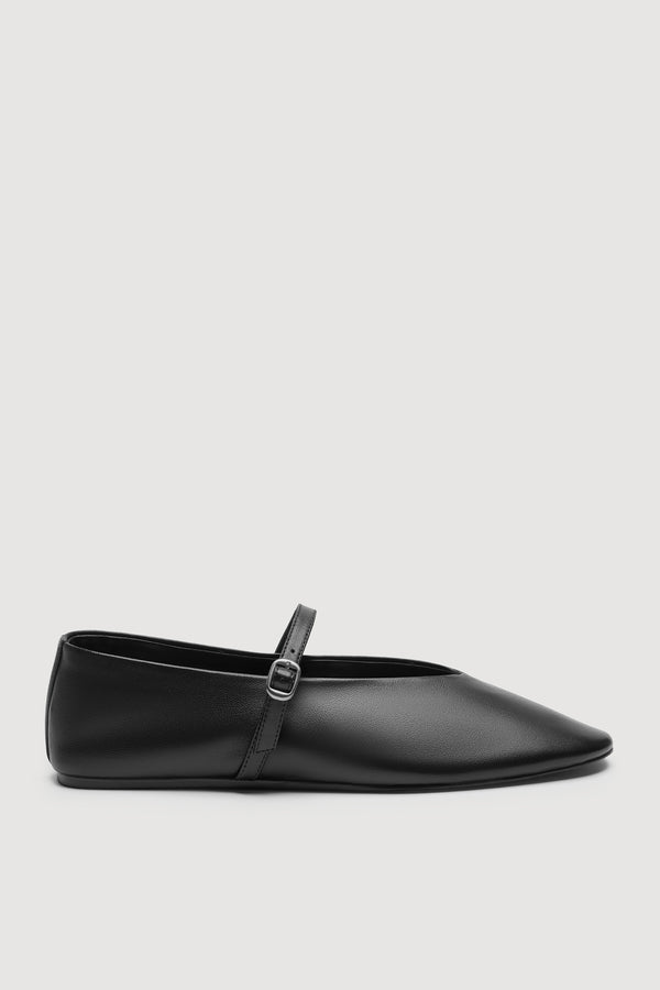 Millie Leather Ballet Flat Black-1