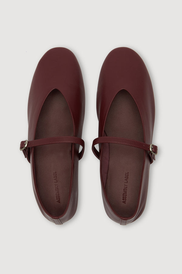 Millie Leather Ballet Flat Raisin_2