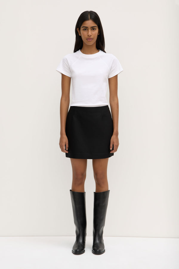 Moss Wool Silk Mini Skirt