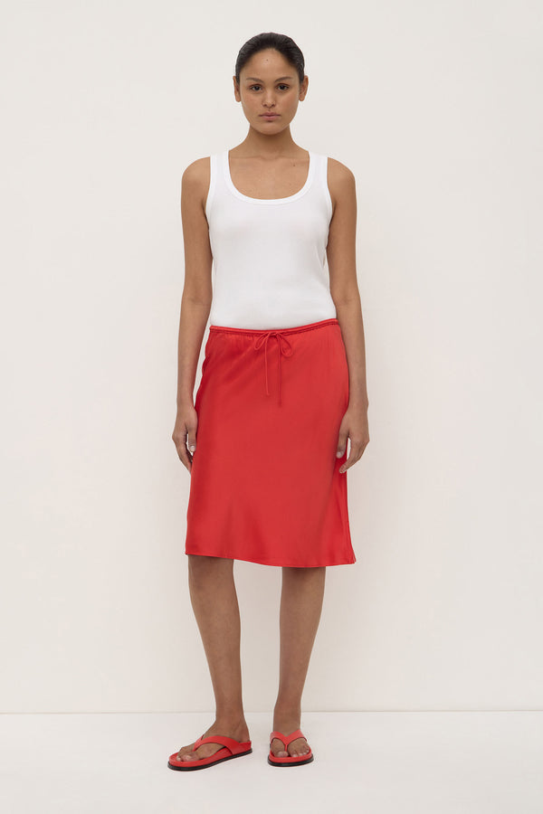 Pippa_Silk_Knee_Length_Skirt_Chilli_2056