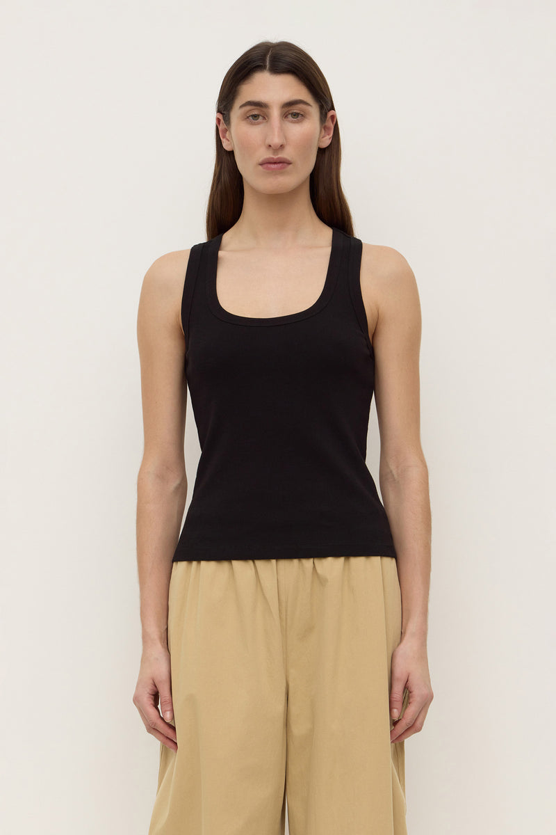 Womens Robyn Scoop Neck Rib Tank Black | Assembly Label – Assembly ...