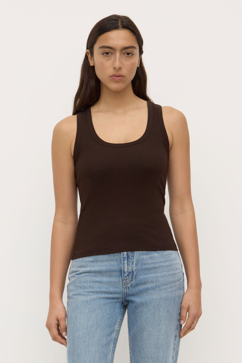 Womens Robyn Scoop Neck Rib Tank Ganache | Assembly Label – Assembly ...