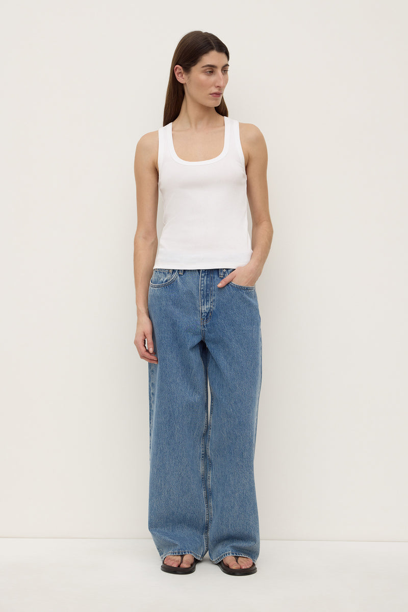 Womens Robyn Scoop Neck Rib Tank White | Assembly Label – Assembly ...