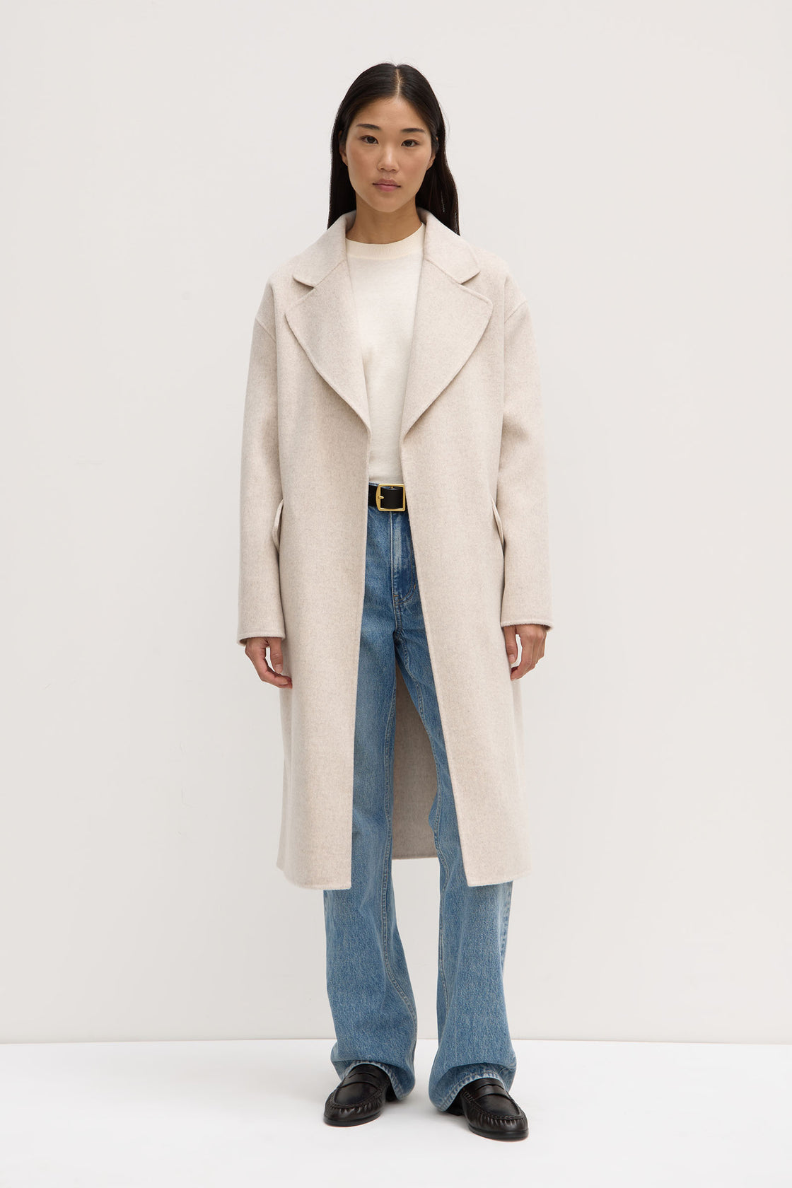 Womens Sadie Single Breasted Coat Oat Assembly Label Assembly Label International