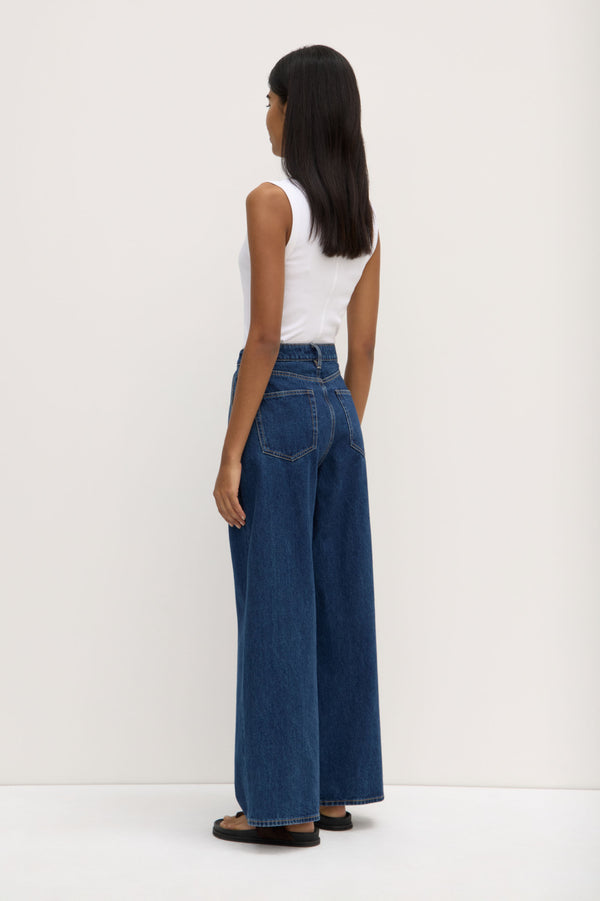Slack Pleat Wide Leg Jean