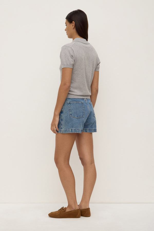 Sloan Cotton Cashmere Polo Grey-4