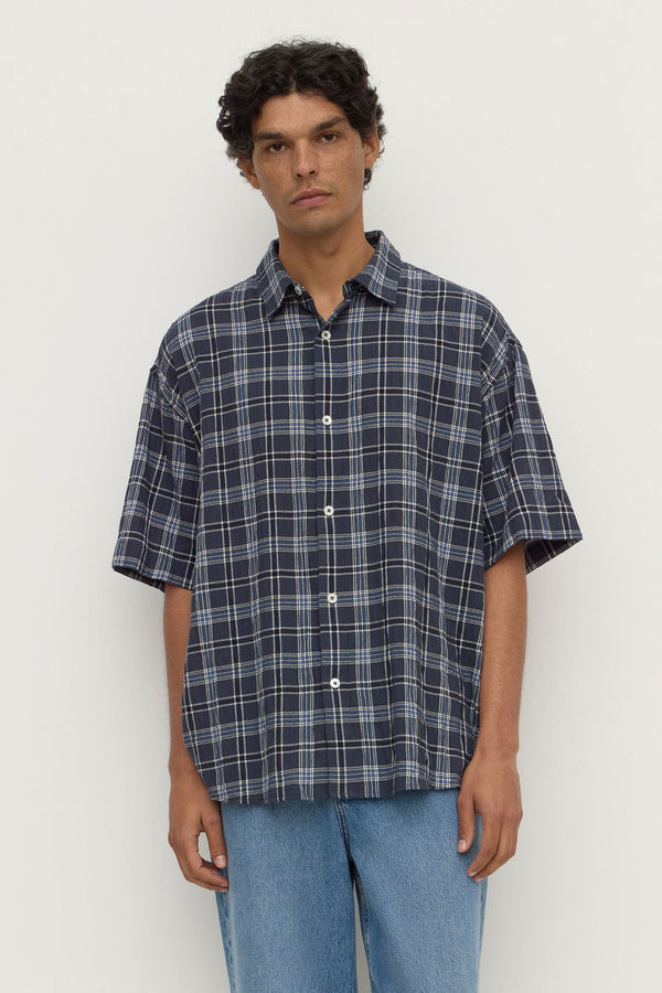 Tane_Check_Short_Sleeve_Shirt_True_Navy_1353