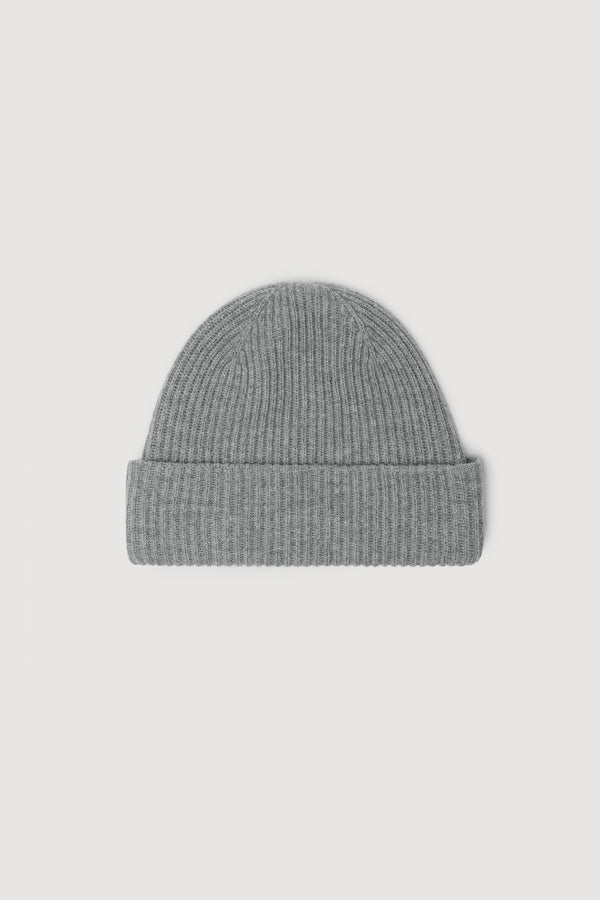 Wool Cashmere Rib Beanie