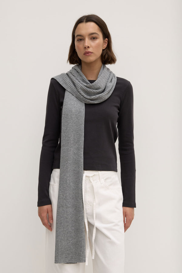 Wool Cashmere Rib Scarf